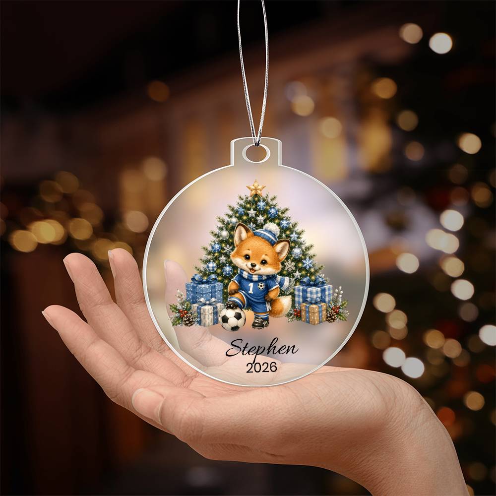 Fox Kids Soccer Christmas Ornament