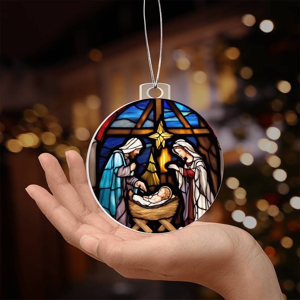 Baby Jesus Nativity Acrylic Ornament Plaque