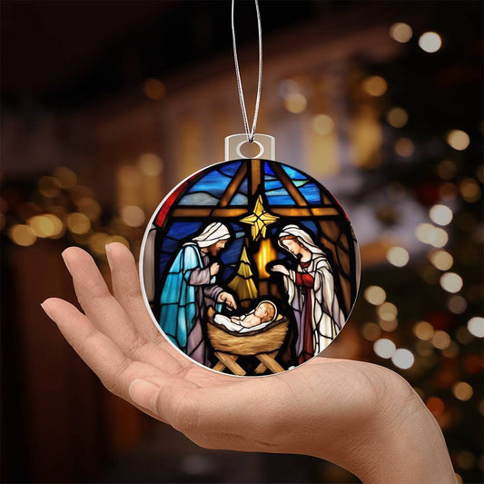 Baby Jesus Nativity Acrylic Ornament Plaque