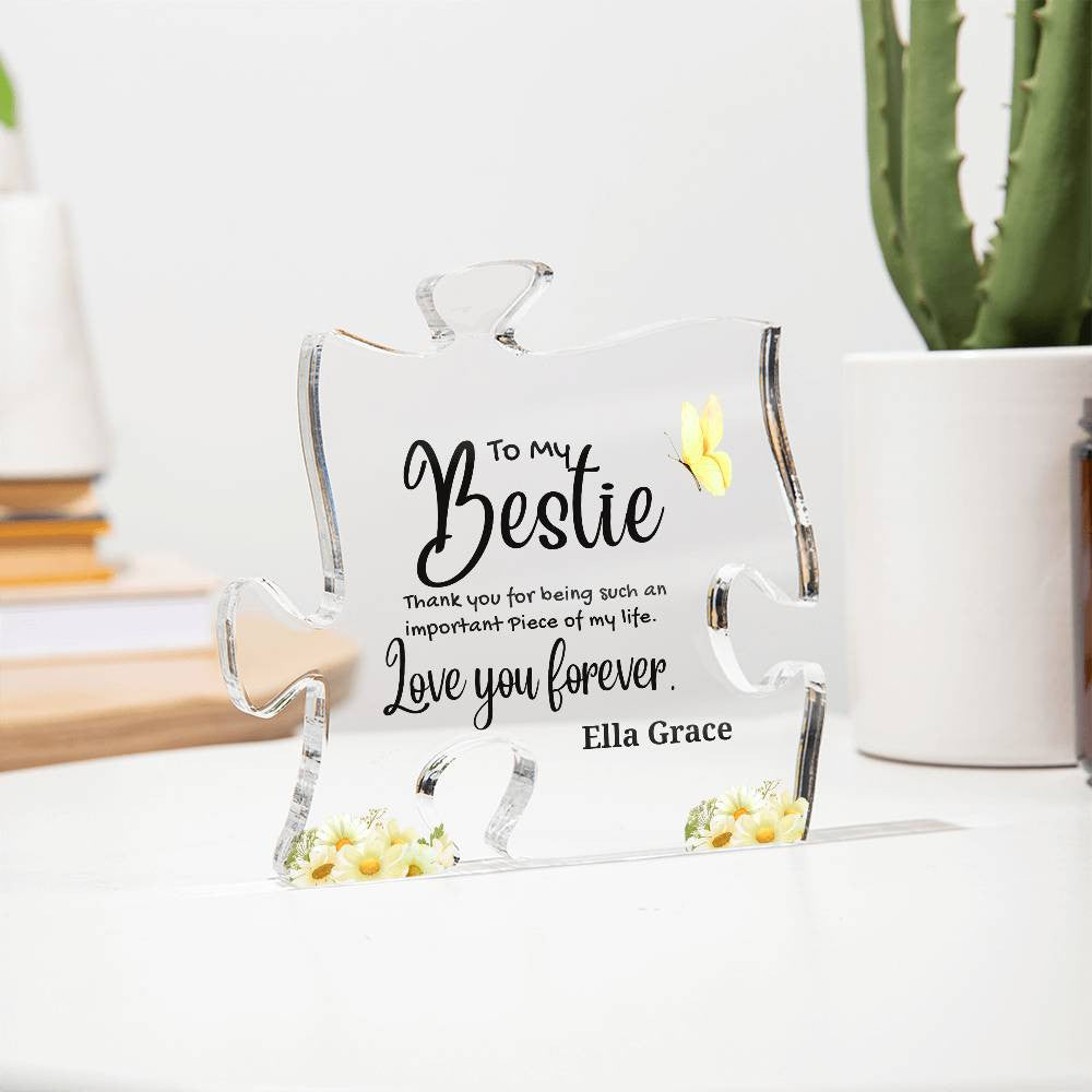 Bestie Acrylic Puzzle Plaque-[Heartfelt Family Gift]