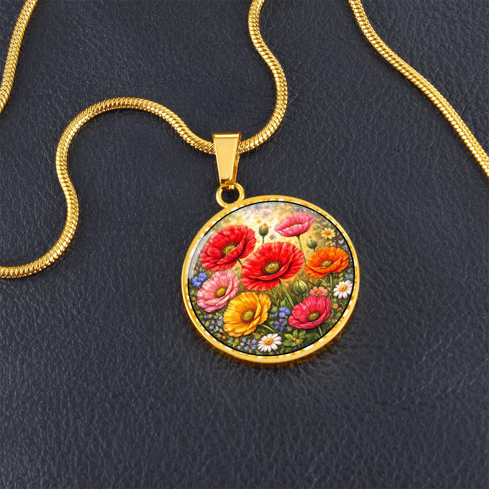 Personalized Peony Flowers Engraved Necklace Bracelet or Keychain