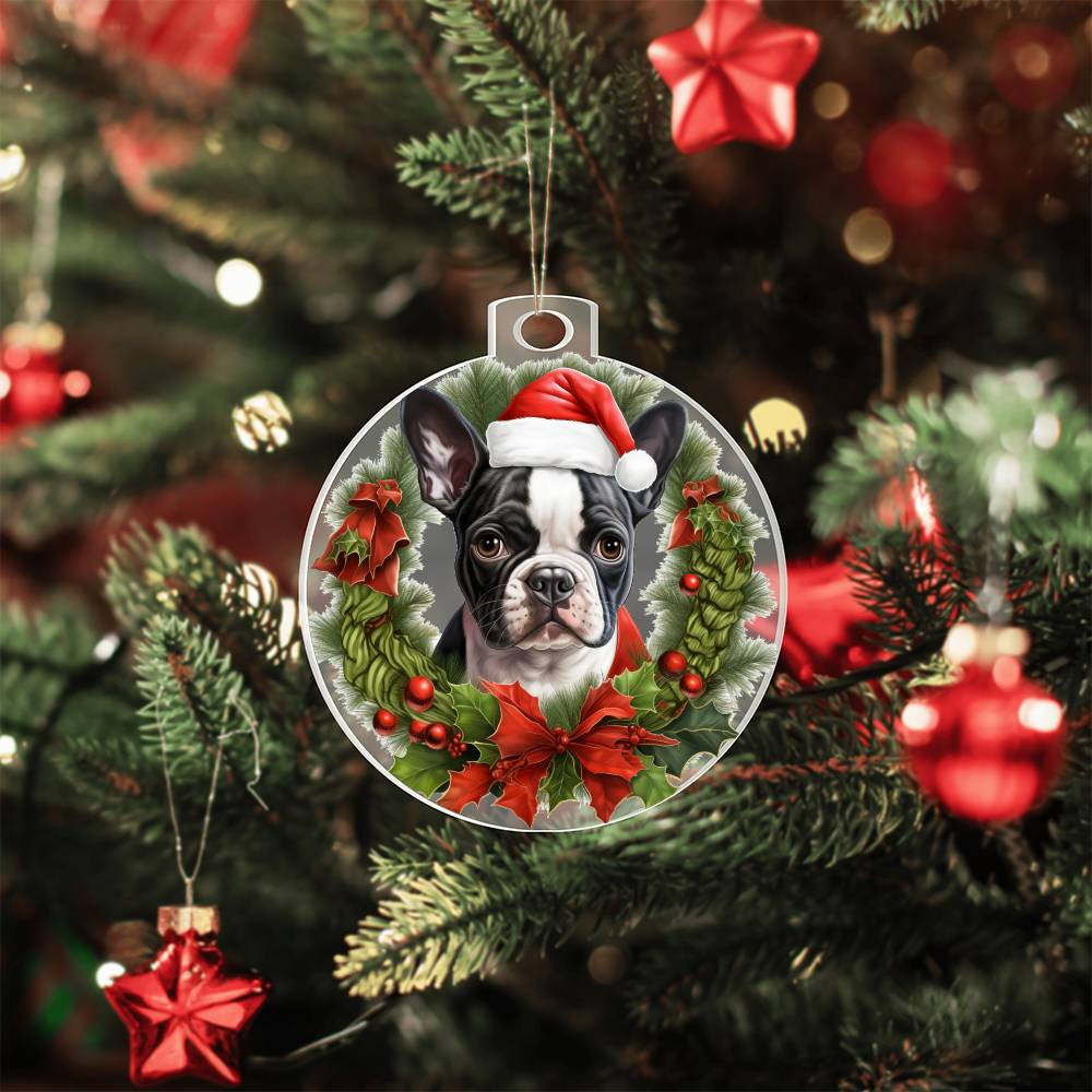 Bull Terrier Dog Acrylic Christmas Ornament-[Heartfelt Family Gift]