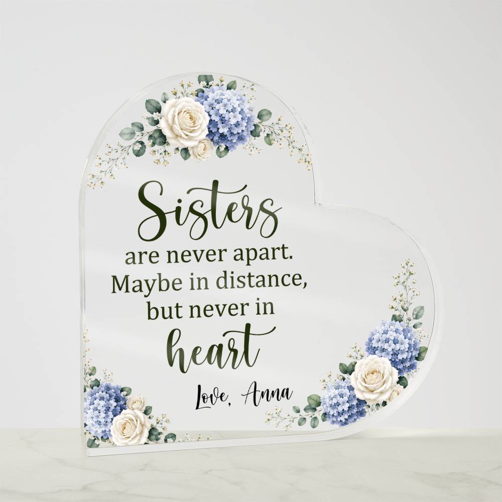 Sisters Acrylic Heart Plaque