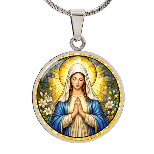 Mother Virgin Mary Personalized Engraved Necklace Bracelet or Keychain
