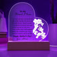To My Bonus Mom Acrylic Heart Plaque Gift
