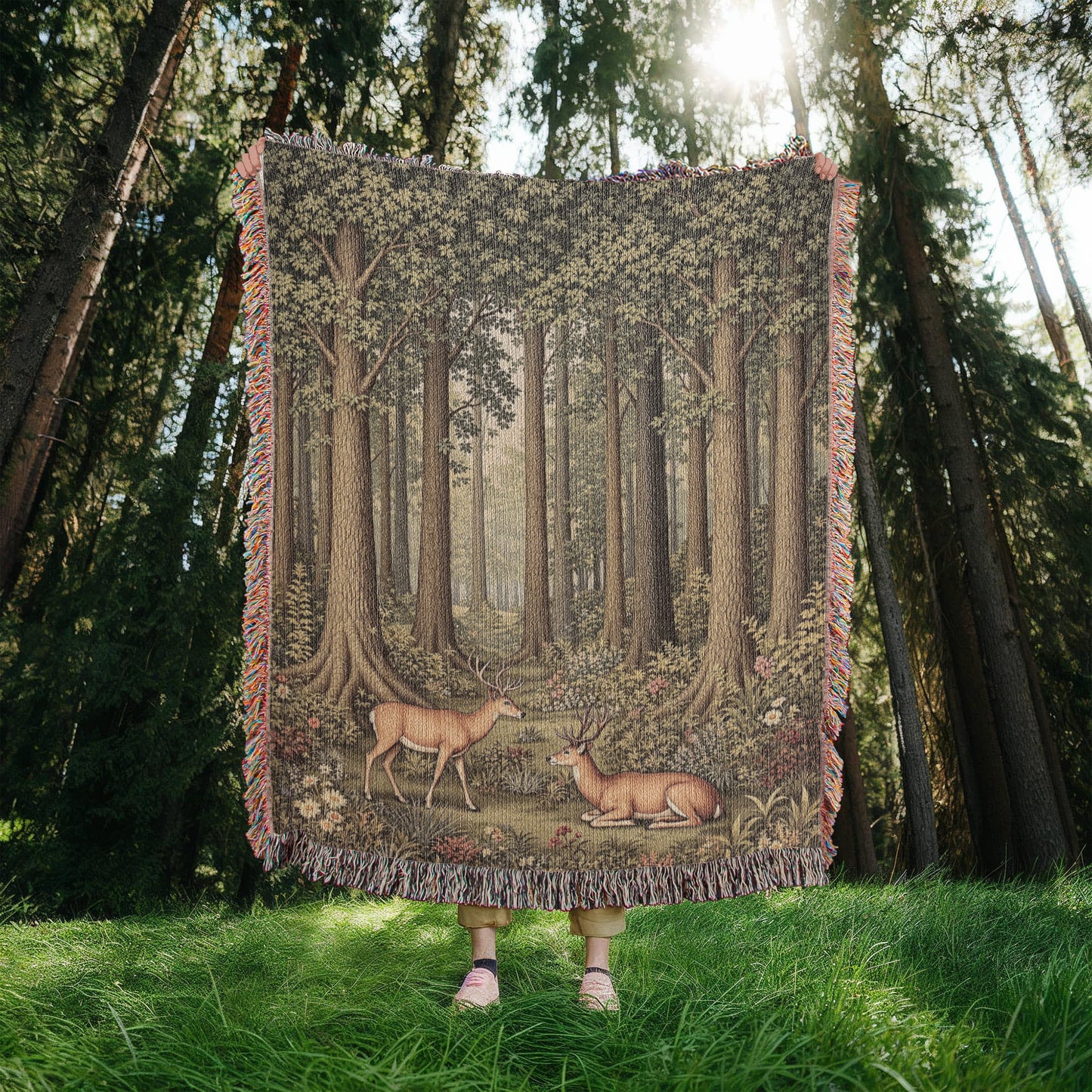 Heirloom Artwork Woven Blanket (Portrait)-[Heartfelt Family Gift]