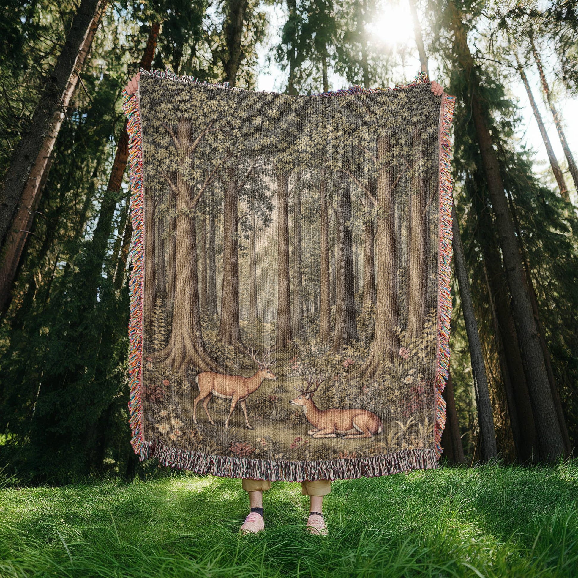 Heirloom Artwork Woven Blanket (Portrait)-[Heartfelt Family Gift]