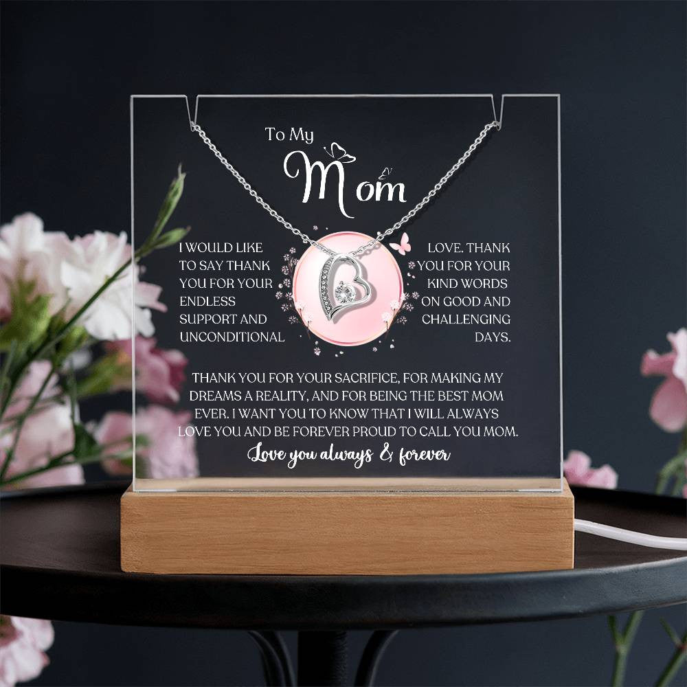 Mom Lighted Jewelry Holder with Necklace Gift Set-[Heartfelt Family Gift]
