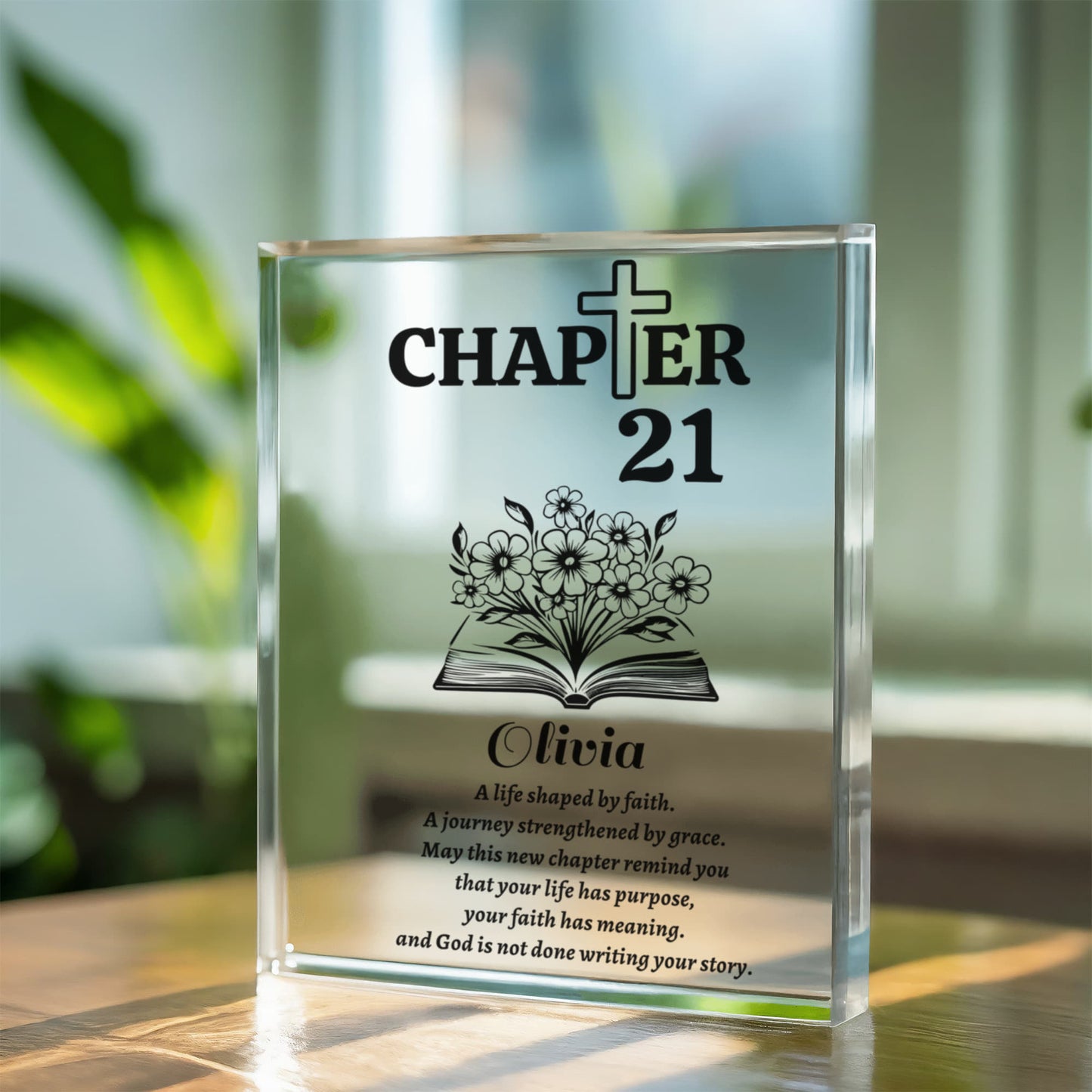 Christian Chapter 21 Birthday Acrylic Plaque