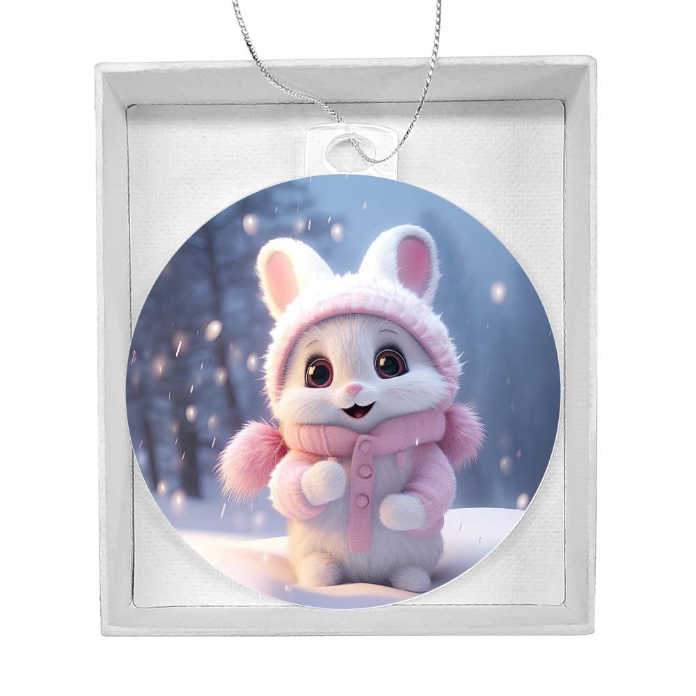 Bunny Acrylic Christmas Ornament-[Heartfelt Family Gift]