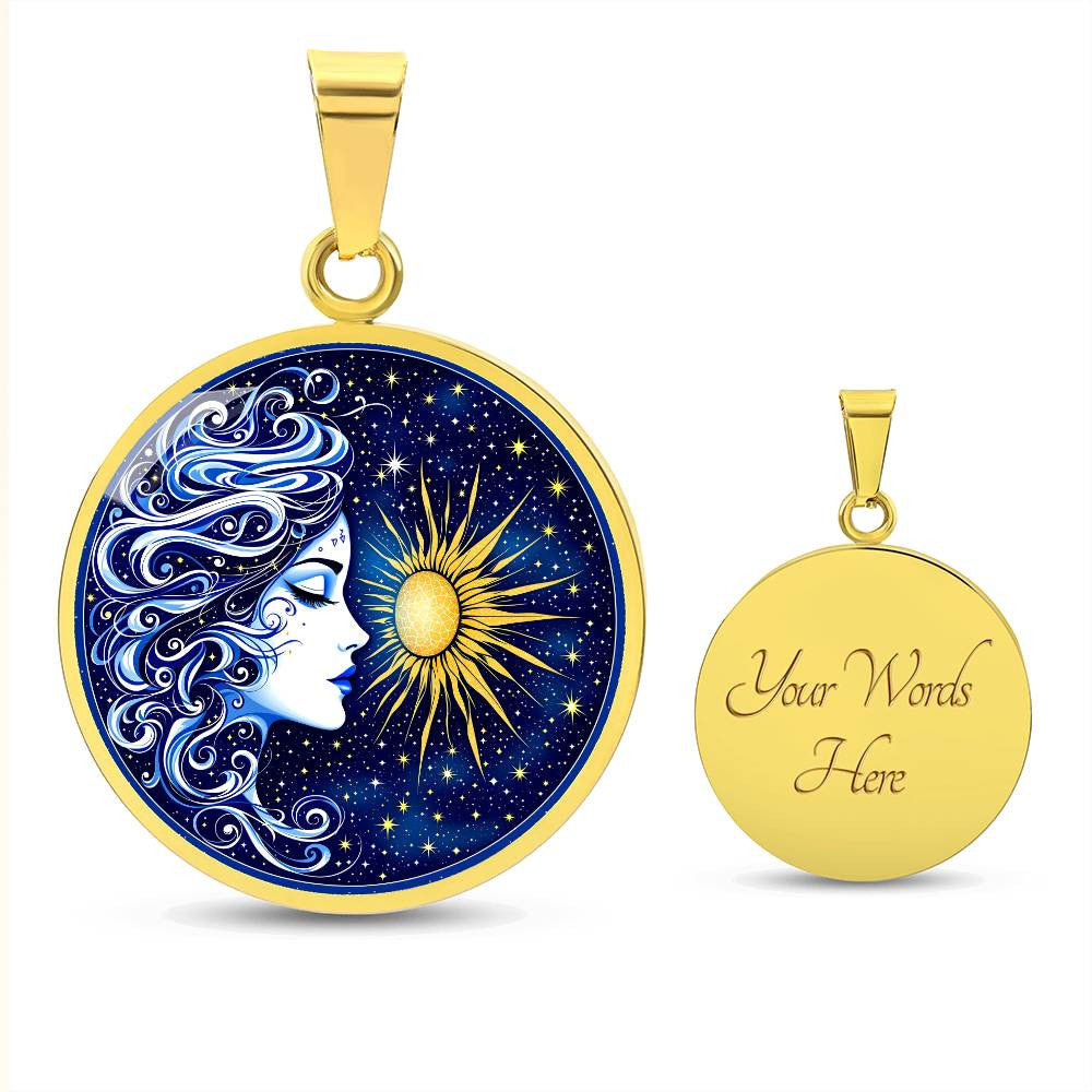 Celestial Sun and Moon Pendant Necklace-[Heartfelt Family Gift]