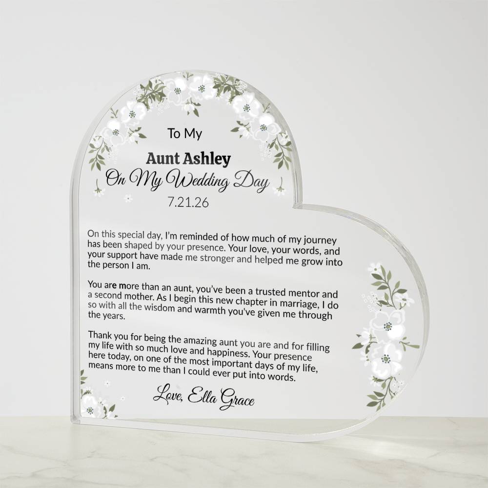 Personalized Wedding Day Acrylic Heart Plaque