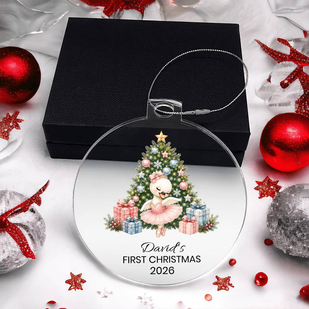 Swan Ballet Dancer Kids Christmas Ornament