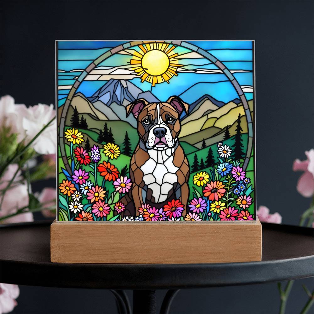 Pitbulll Dog Lighted Plaque