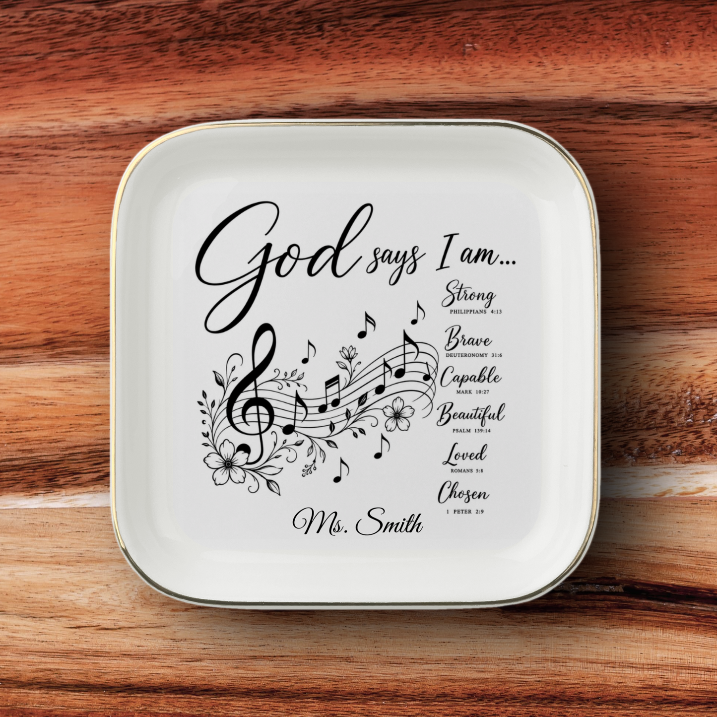 Music Notes Christian Jewelry Dish Trinket Tray