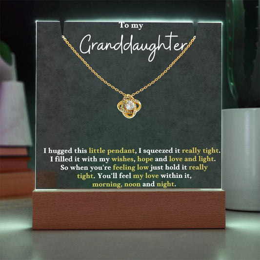 Granddaughter Acrylic Love Knot Necklace Gift Set-[Heartfelt Family Gift]