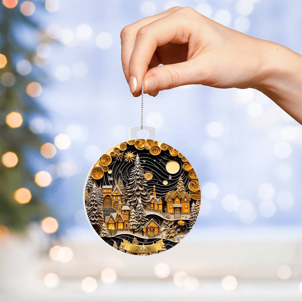 Christmas Village Acrylic Ornament