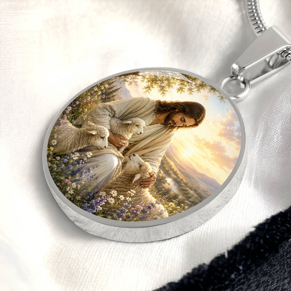 Personalized Jesus and Lamb Necklace