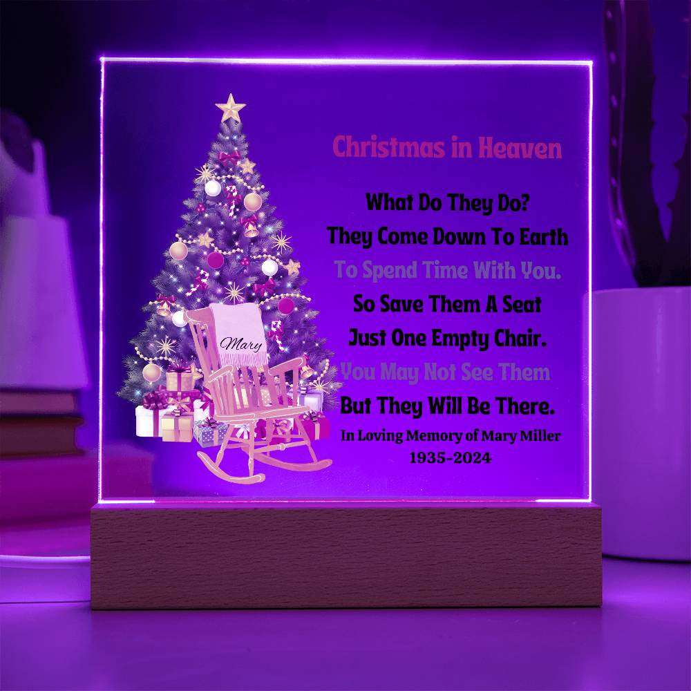 Christmas In Heaven Empty Chair Memorial Plaque-[Heartfelt Family Gift]