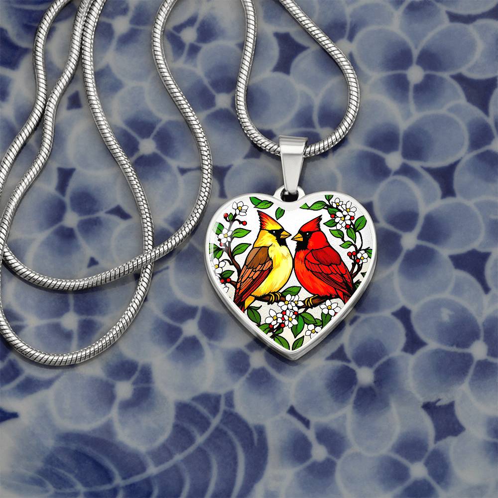 Cardinal Birds Pendant Necklace