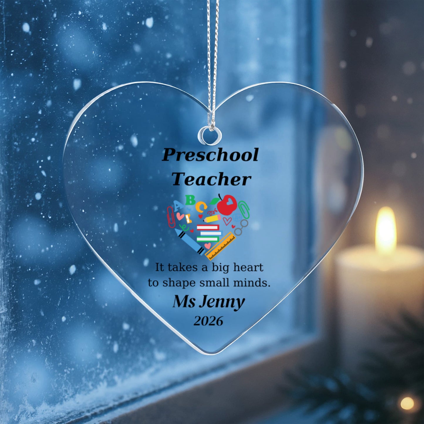 Preschool Director Heart Ornament