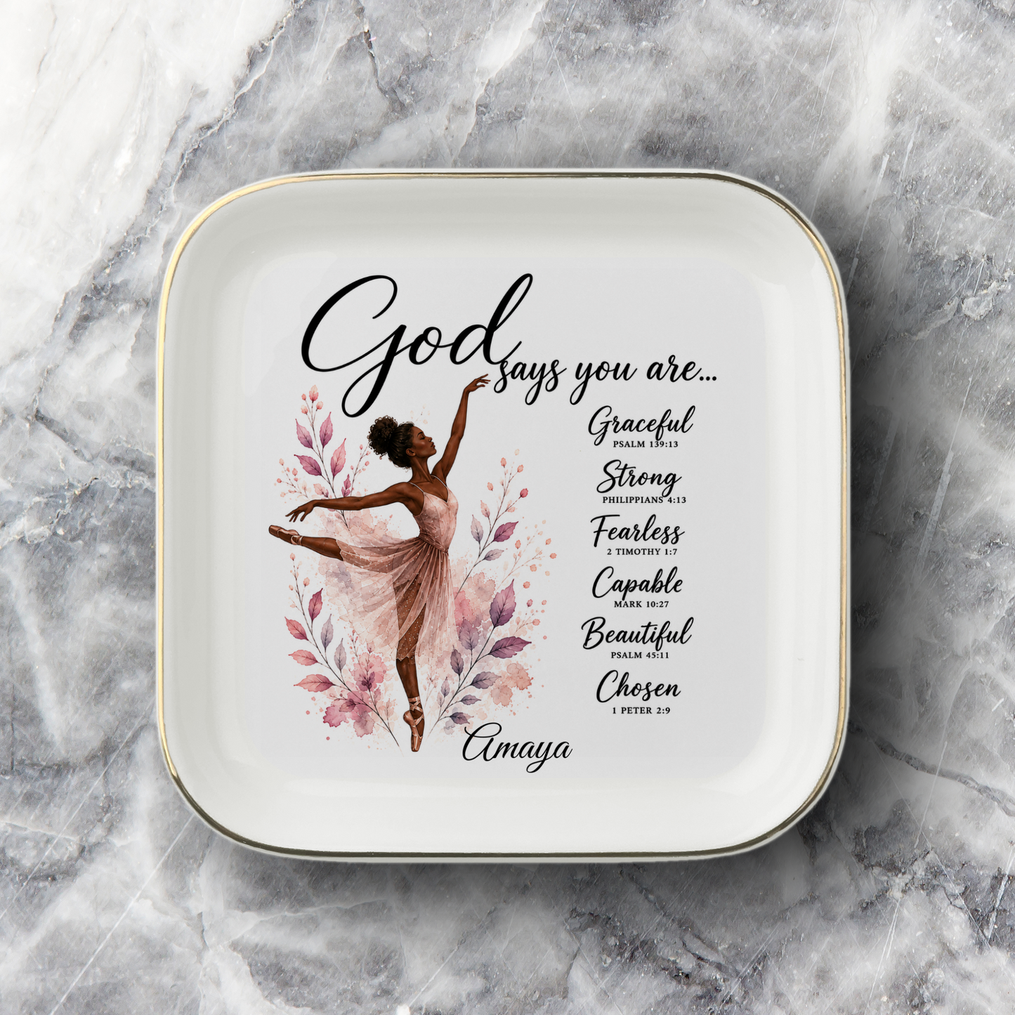 Dance Christian Jewelry Dish Trinket Tray