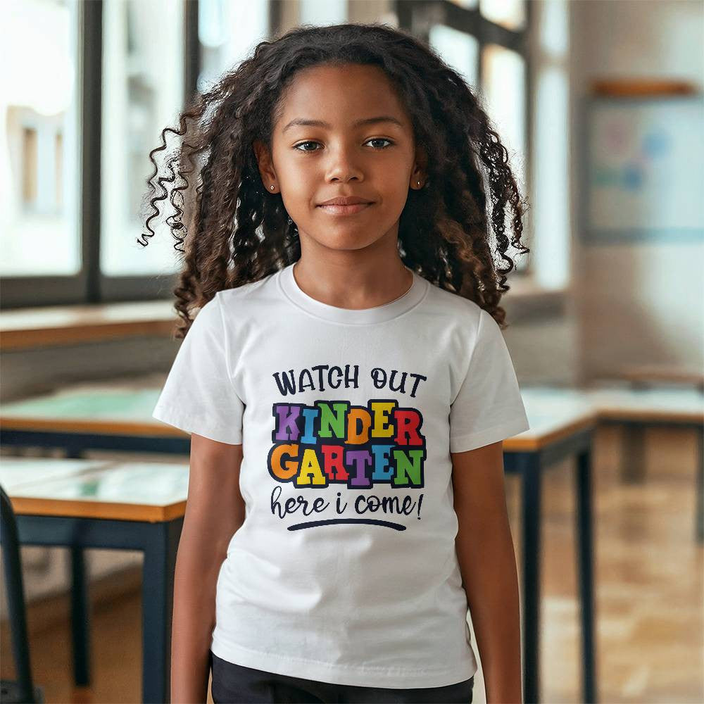 Kindergarten Here I Come Preschool Graduation T-shirt-[Heartfelt Family Gift]