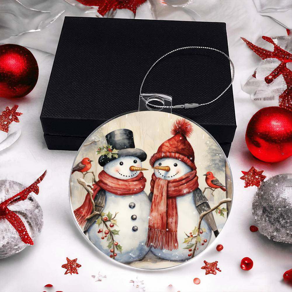 Snowman Acrylic Christmas Ornament-[Heartfelt Family Gift]