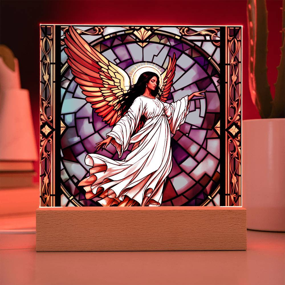 Guardian Angel African American LED Plaque Decor-[Heartfelt Family Gift]