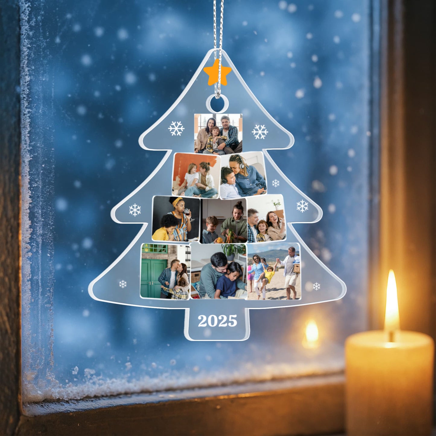 Photo Collage Family Acrylic Tree Ornament