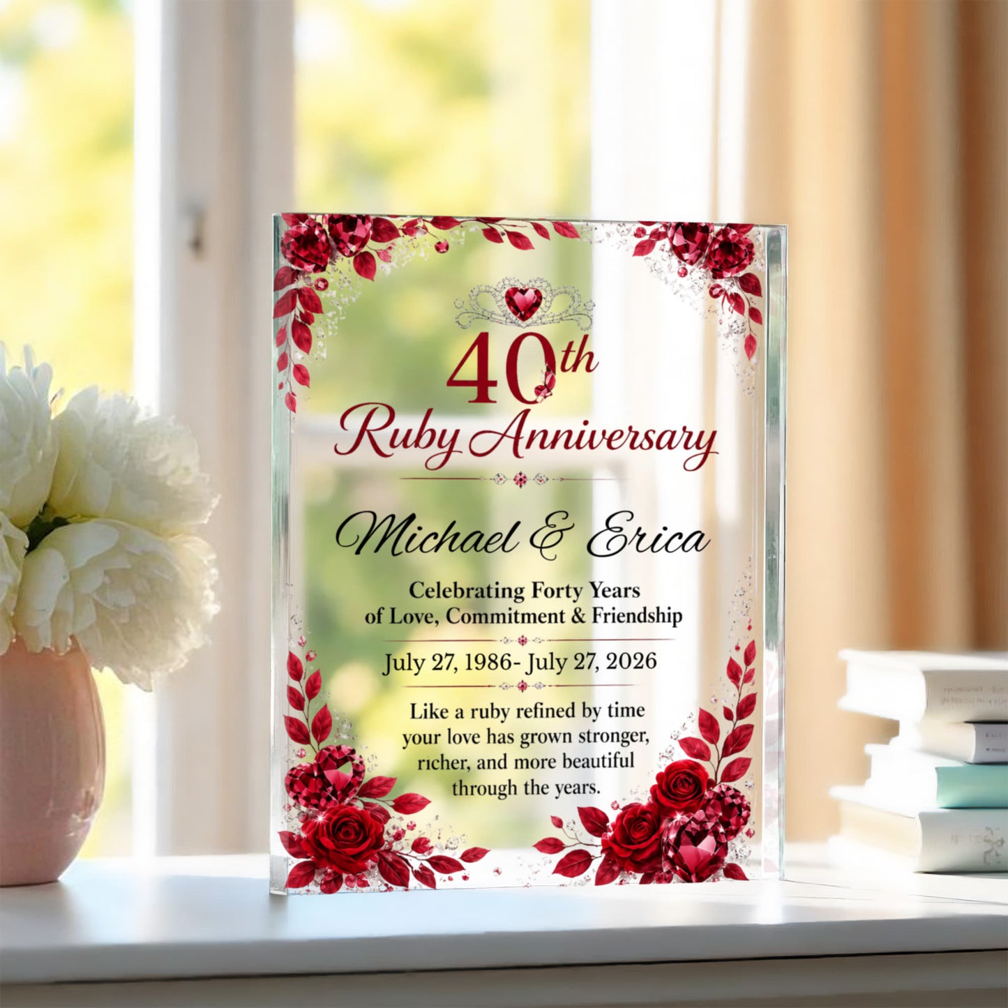 Personalized 40th Ruby Wedding Anniversary