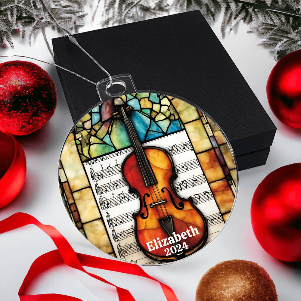 Violin Acrylic Ornament-[Heartfelt Family Gift]