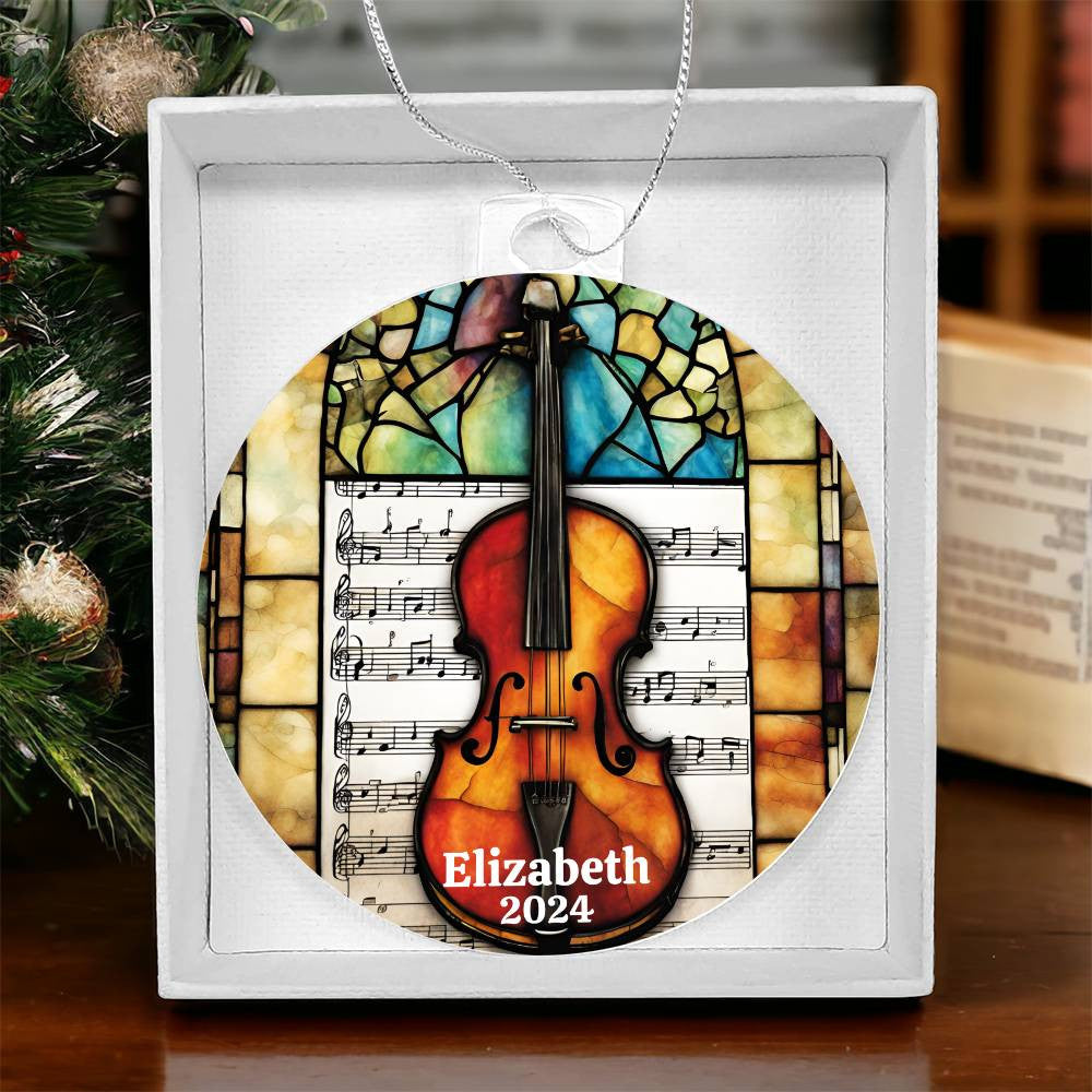 Violin Acrylic Ornament-[Heartfelt Family Gift]