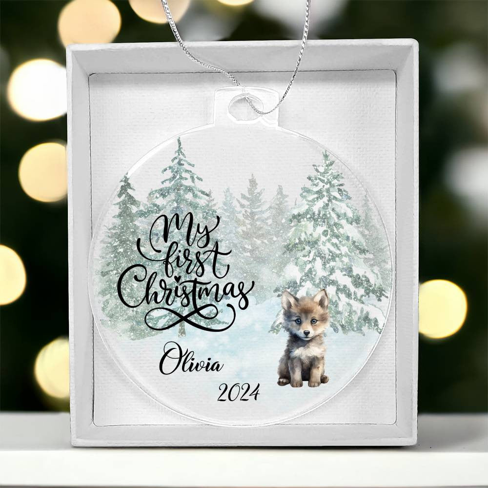 Baby 1st Christmas Fox Acrylic Ornament-[Heartfelt Family Gift]