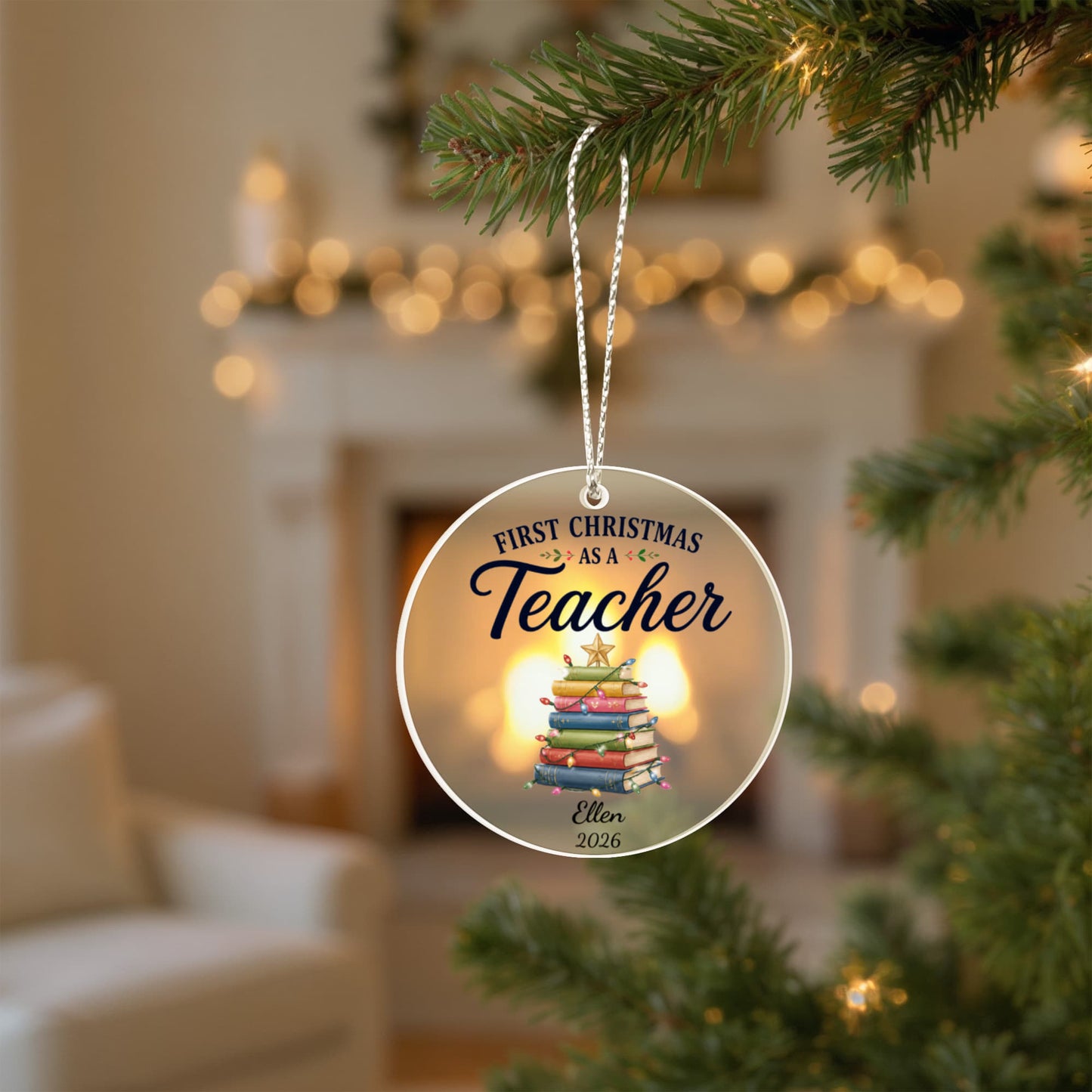 1st Christmas As A Teacher Ornament