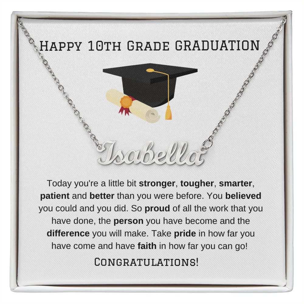 10th Grade Graduation Name Necklace Gift-[Heartfelt Family Gift]