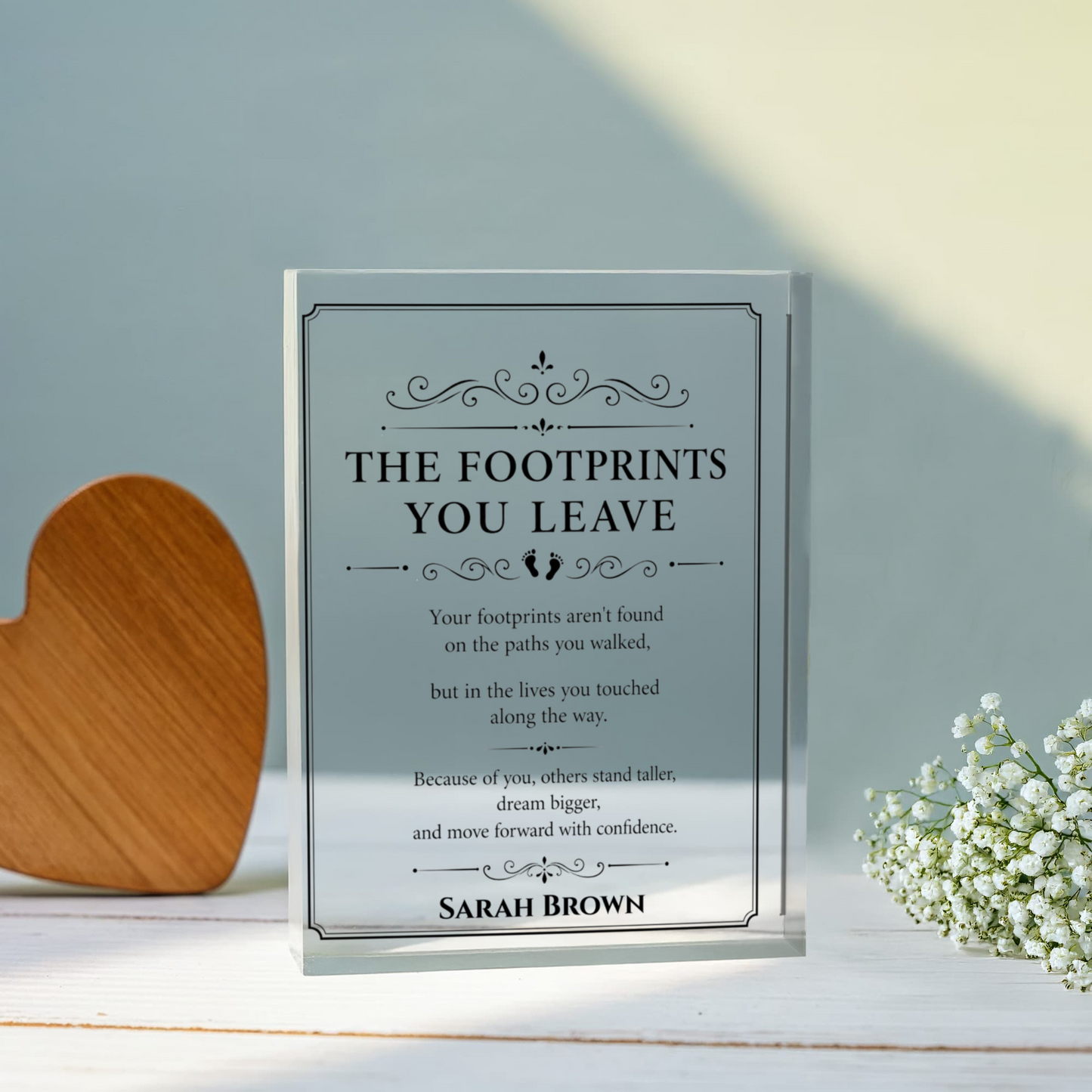 Inspirational Thank You Plaque Gift, Personalized Acrylic Block, Custom Gift for Anniversary Birthday