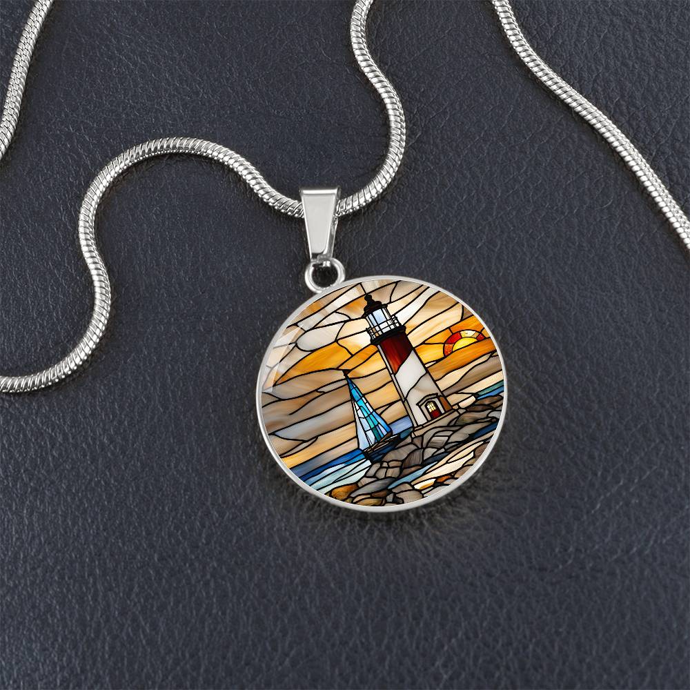 Personalized Lighthouse Pendant Necklace