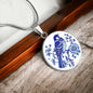 Blue Bird China Pattern Pendant Necklace-[Heartfelt Family Gift]