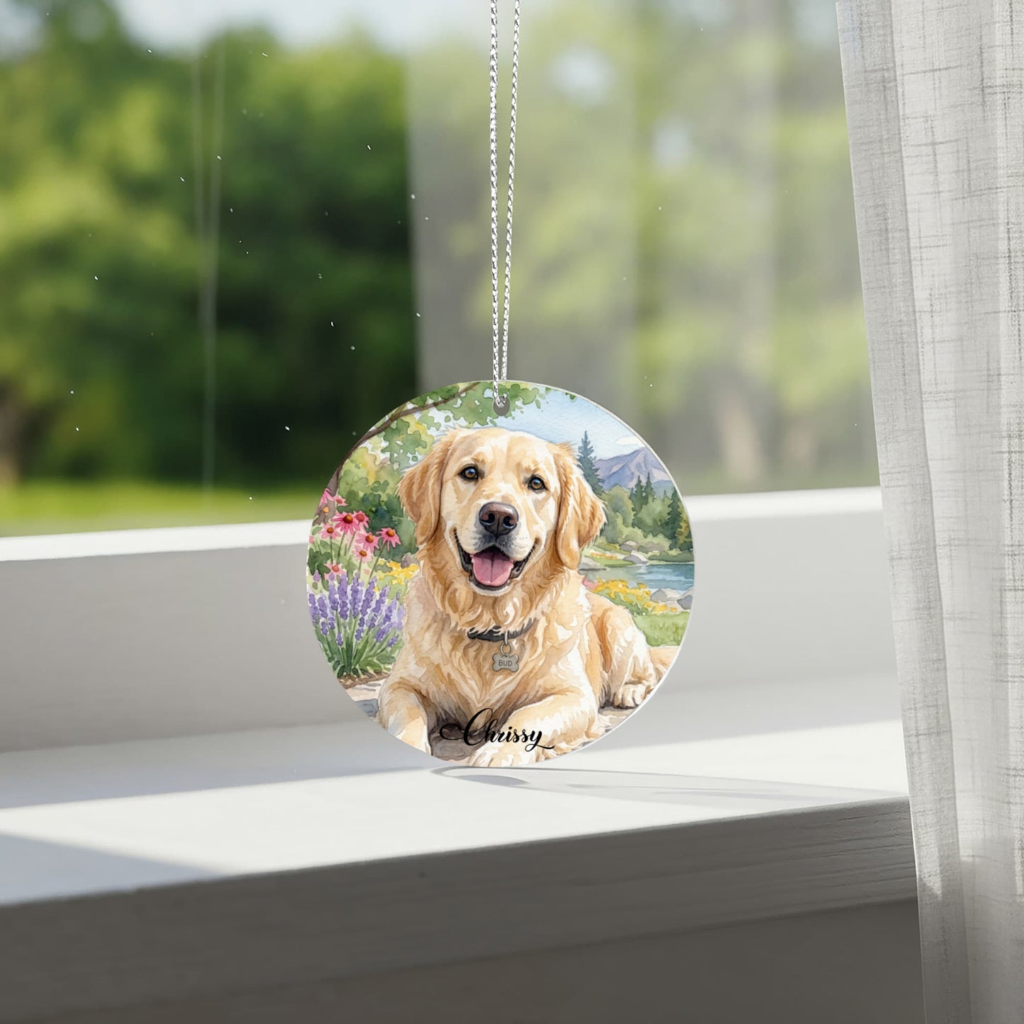 Watercolor Portrait Pet Photo Ornament