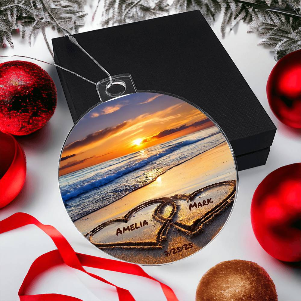 Custom Anniversary Beach Ornament