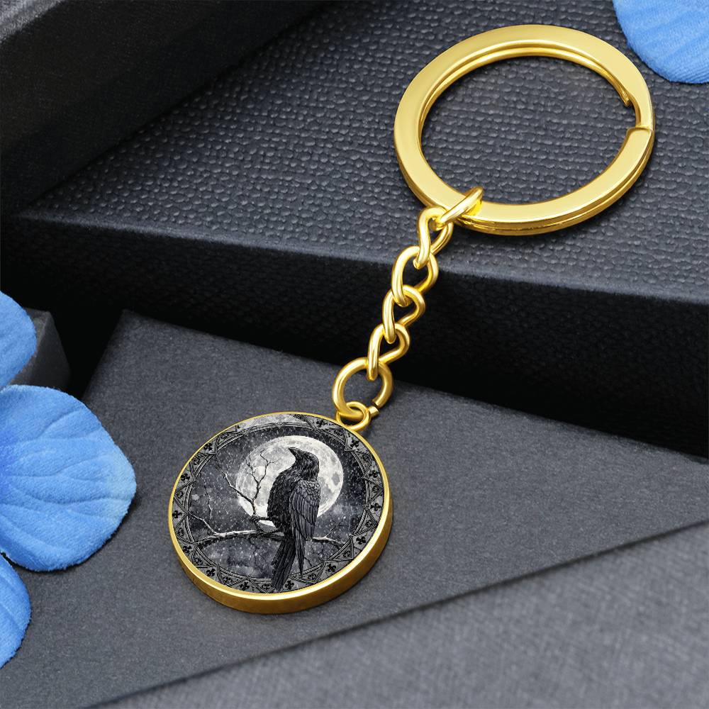 Black Crow Necklace, Personalized Engraved Jewelry, Raven Keychain, Gothic Gift, Unique Pendant, Spiritual Keepsake, Customizable