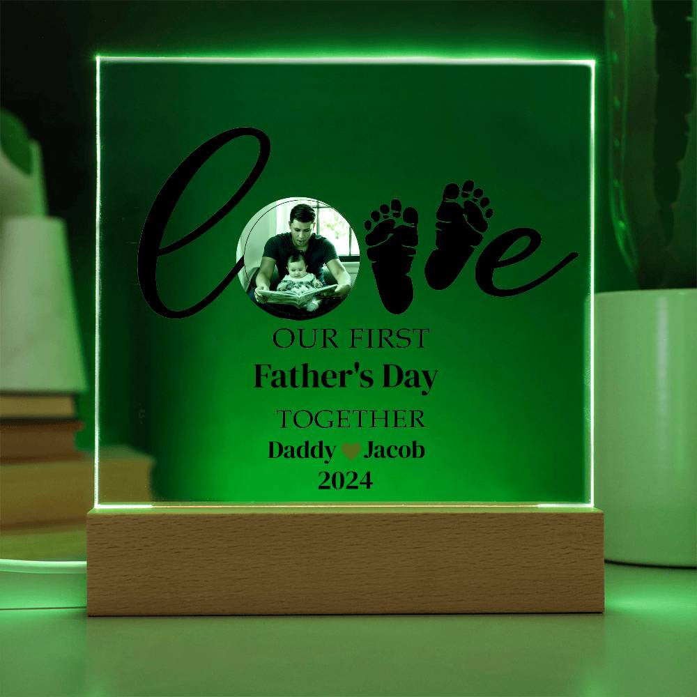 1st Fathers day  or Christmas Together  Dad Mom Plaque-[Heartfelt Family Gift]