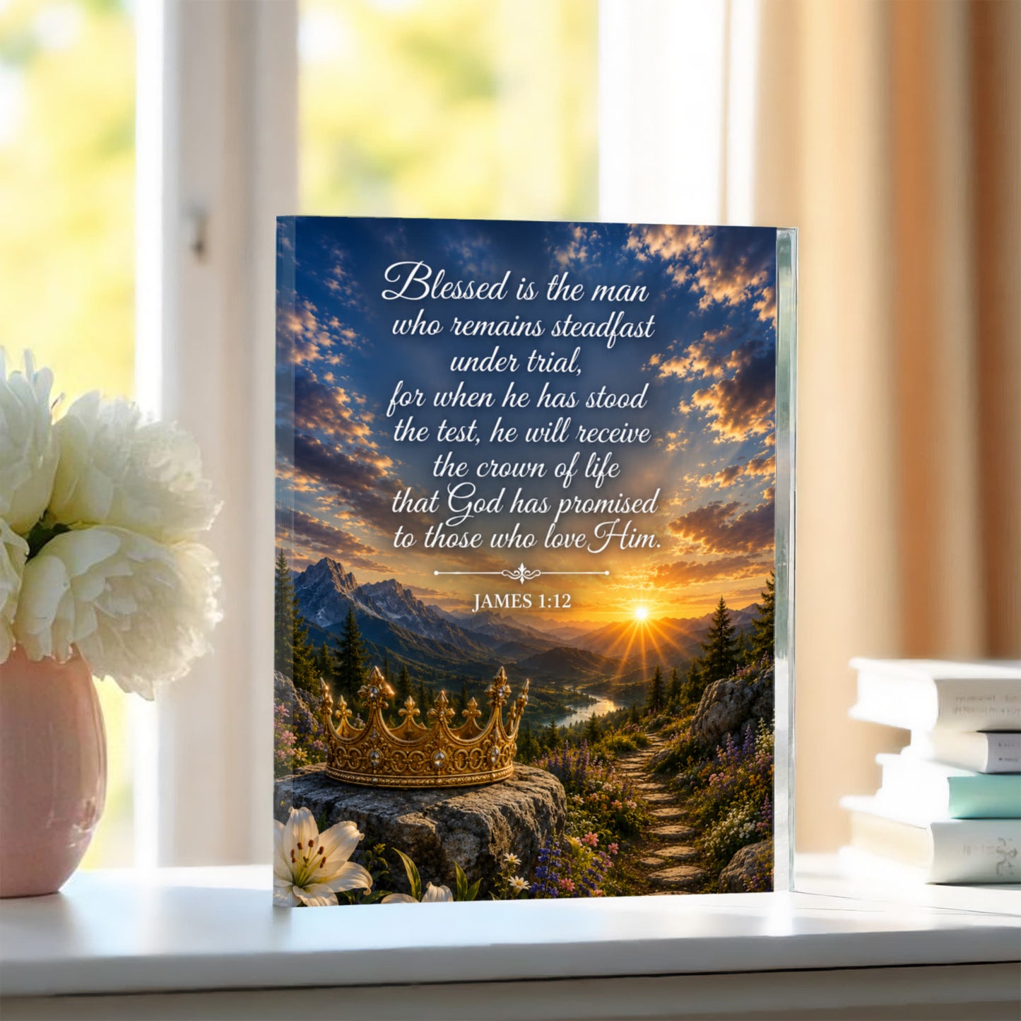 James 1:12 Bible Verse Acrylic Plaque