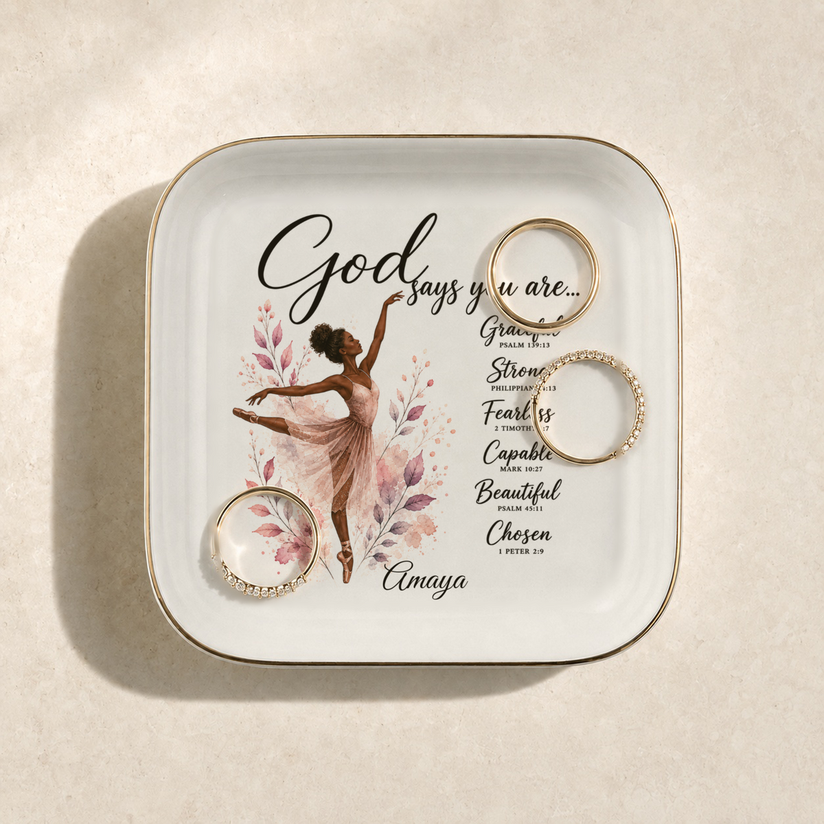Dance Christian Jewelry Dish Trinket Tray