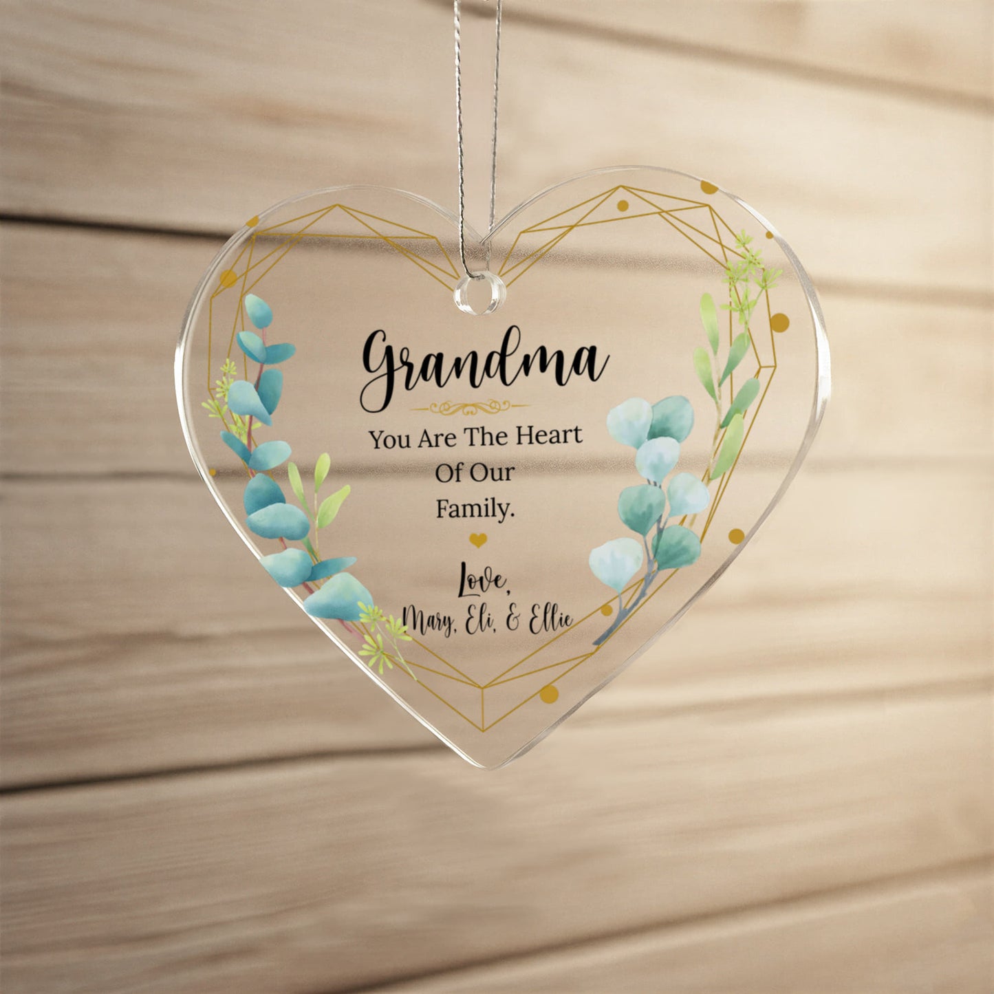 Grandma Ceramic Heart Ornament