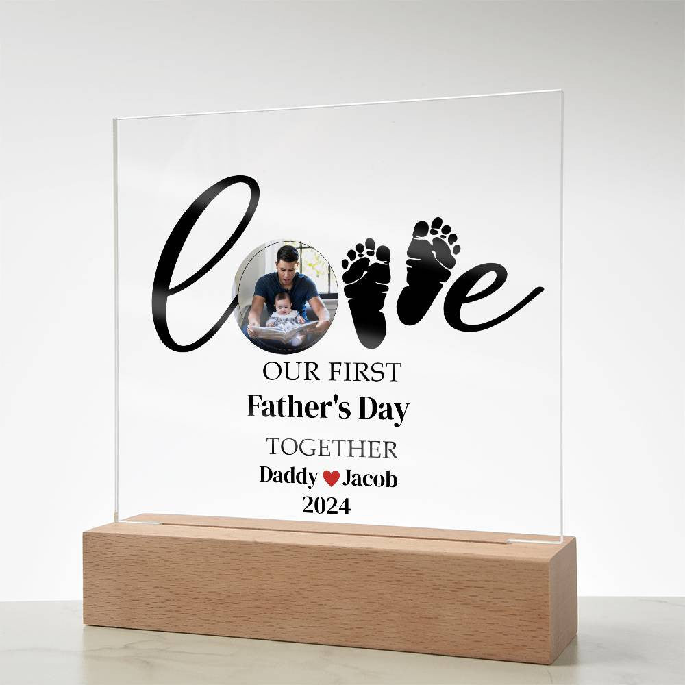 1st Fathers day  or Christmas Together  Dad Mom Plaque-[Heartfelt Family Gift]