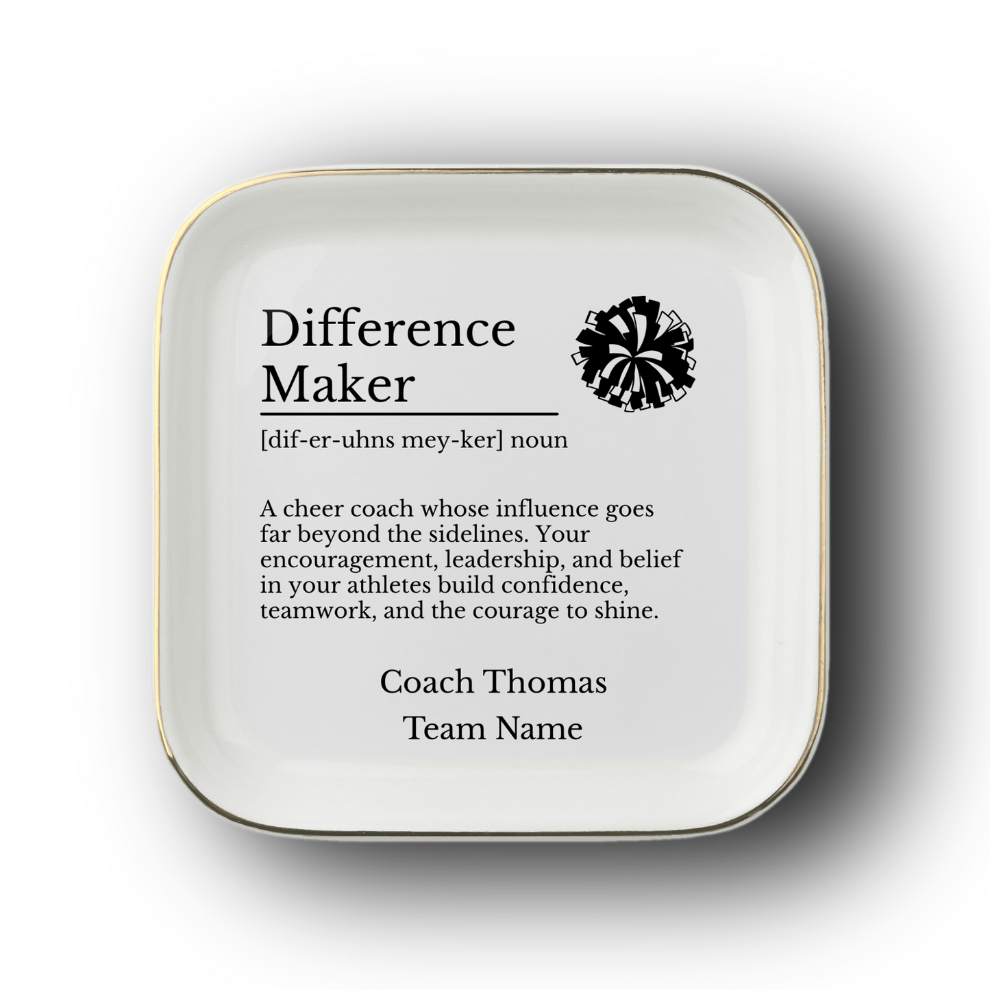 Cheer Coach Jewelry Dish Trinket Tray