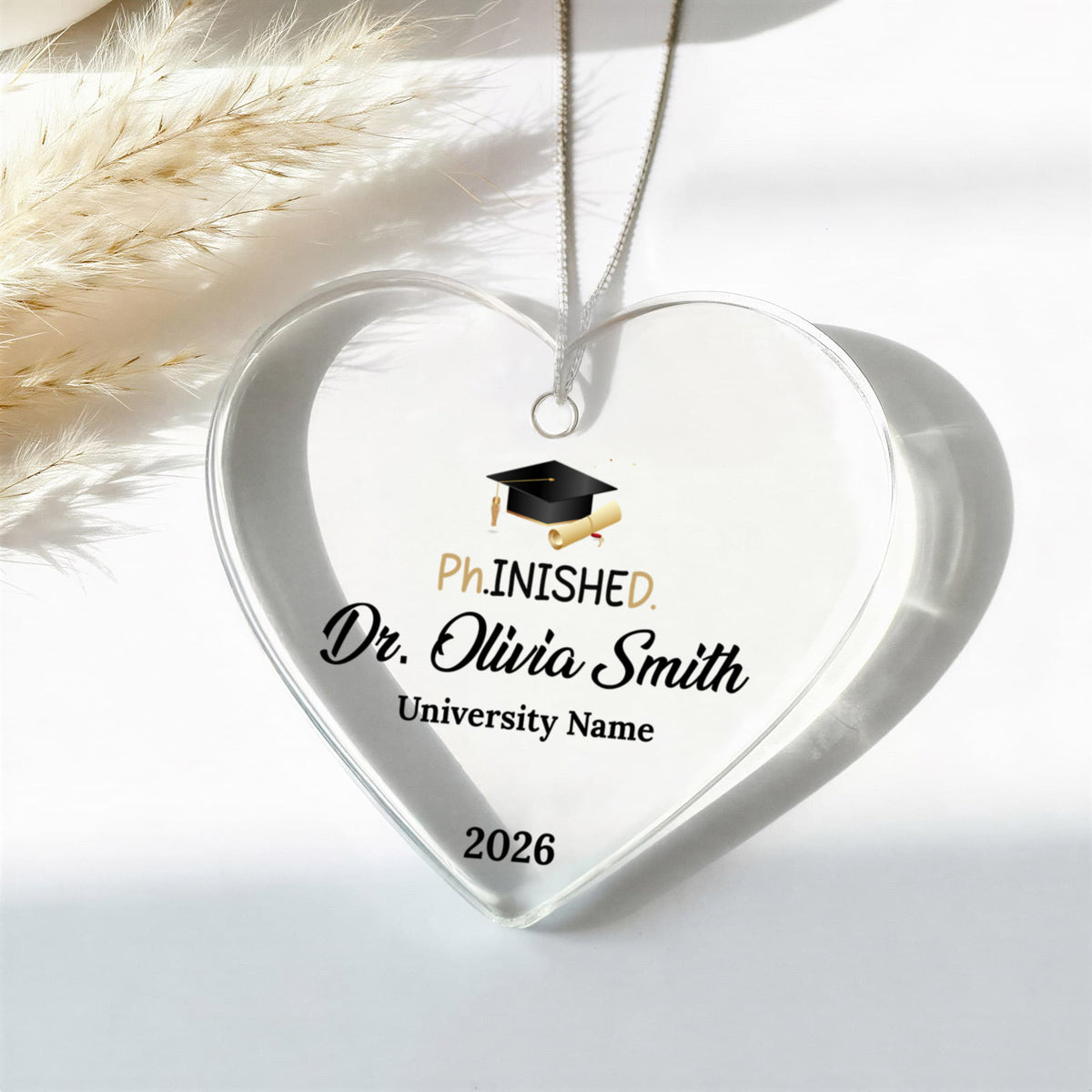 Phd Doctorate Degree Ceramic Heart Ornament