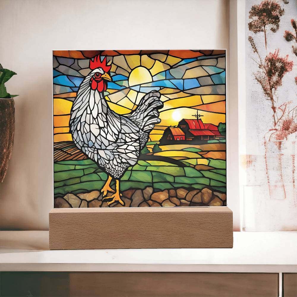 Chicken Sunrise Acrylic Plaque-[Heartfelt Family Gift]